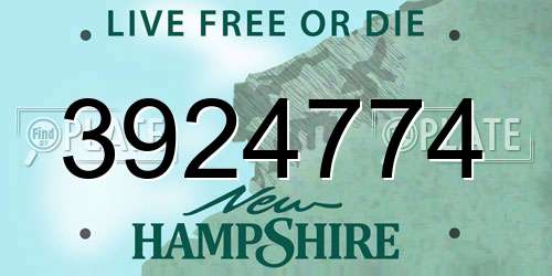 3924774 New Hampshire License Plate