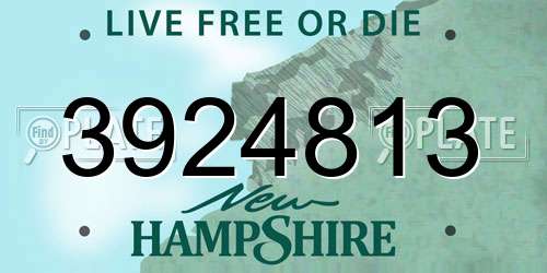 3924813 New Hampshire License Plate