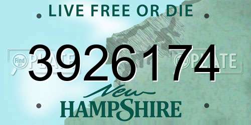3926174 New Hampshire License Plate