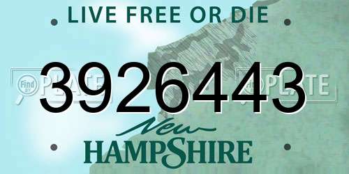 3926443 New Hampshire License Plate