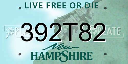 392T82 New Hampshire License Plate