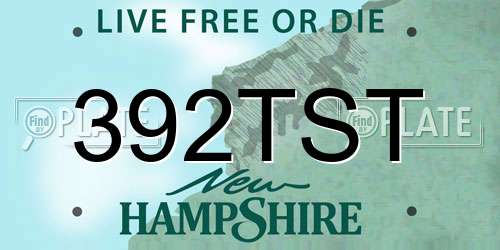 392TST New Hampshire License Plate