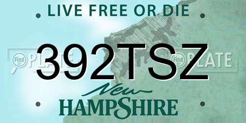 392TSZ New Hampshire License Plate