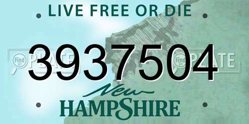 3937504 New Hampshire License Plate