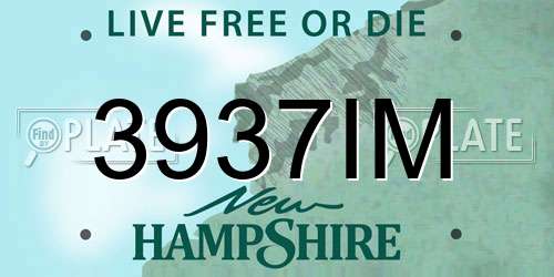 3937IM New Hampshire License Plate