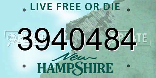 3940484 New Hampshire License Plate