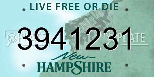 3941231 New Hampshire License Plate
