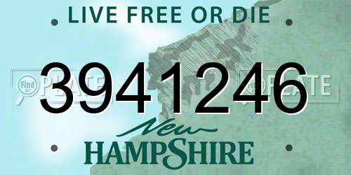 3941246 New Hampshire License Plate