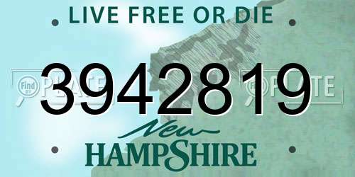 3942819 New Hampshire License Plate