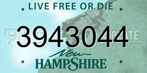 3943044 New Hampshire License Plate