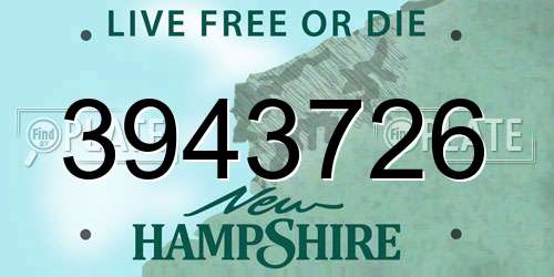 3943726 New Hampshire License Plate