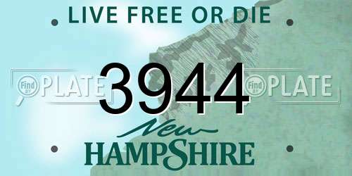 3944 New Hampshire License Plate