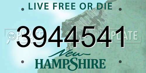 3944541 New Hampshire License Plate