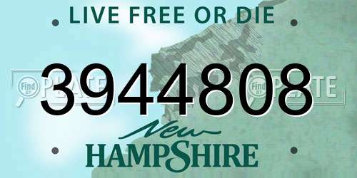 3944808 New Hampshire License Plate