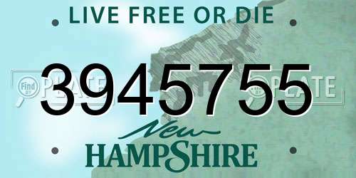 3945755 New Hampshire License Plate