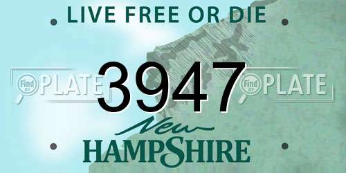 3947 New Hampshire License Plate