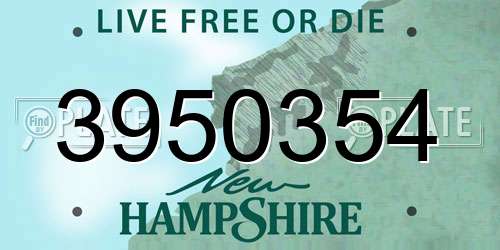 3950354 New Hampshire License Plate