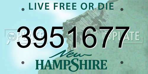 3951677 New Hampshire License Plate
