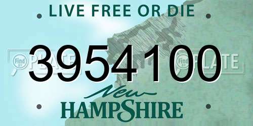 3954100 New Hampshire License Plate