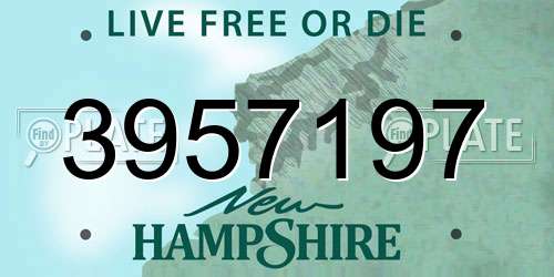 3957197 New Hampshire License Plate