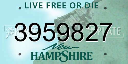 3959827 New Hampshire License Plate