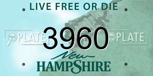 3960 New Hampshire License Plate