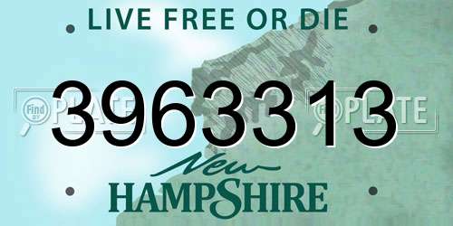 3963313 New Hampshire License Plate