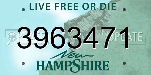 3963471 New Hampshire License Plate