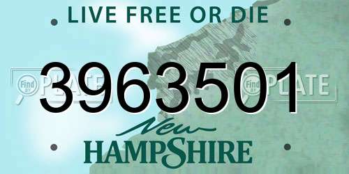 3963501 New Hampshire License Plate