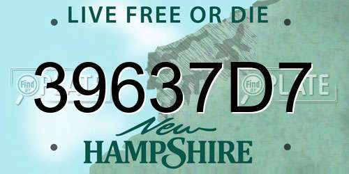 39637D7 New Hampshire License Plate