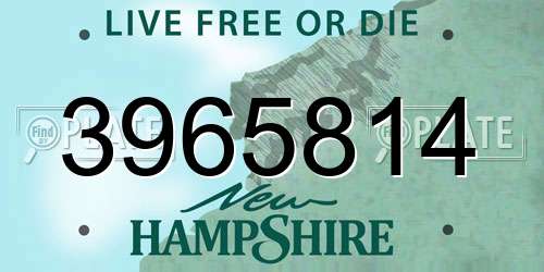 3965814 New Hampshire License Plate