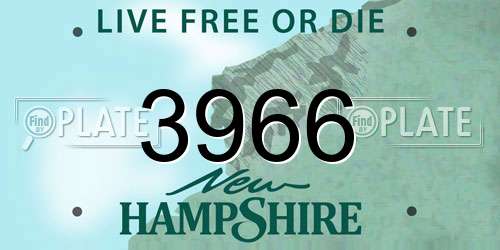 3966 New Hampshire License Plate