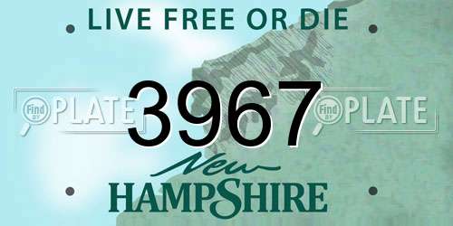 3967 New Hampshire License Plate