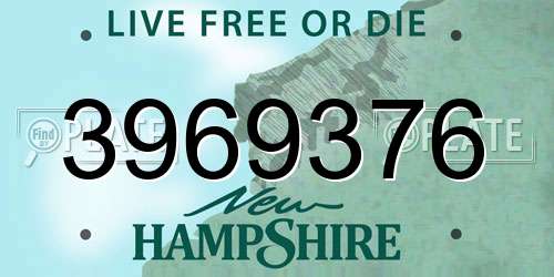 3969376 New Hampshire License Plate