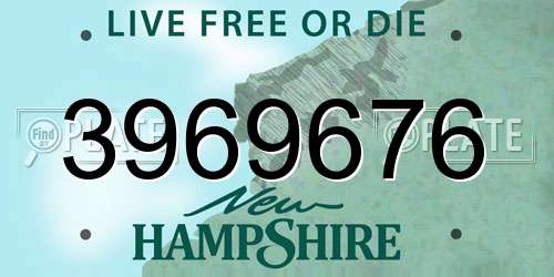 3969676 New Hampshire License Plate