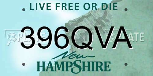 396QVA New Hampshire License Plate