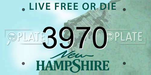 3970 New Hampshire License Plate