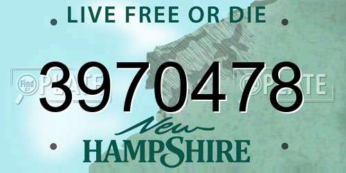 3970478 New Hampshire License Plate