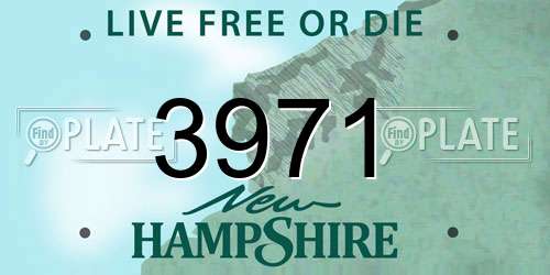 3971 New Hampshire License Plate