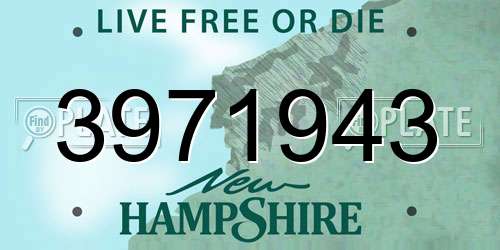 3971943 New Hampshire License Plate