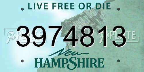3974813 New Hampshire License Plate