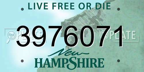 3976071 New Hampshire License Plate