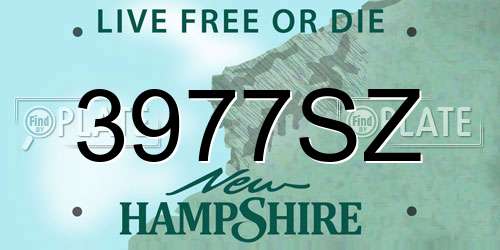 3977SZ New Hampshire License Plate