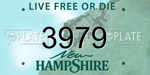 3979 New Hampshire License Plate