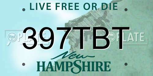 397TBT New Hampshire License Plate