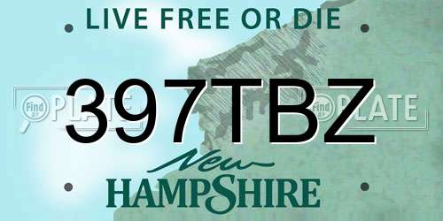 397TBZ New Hampshire License Plate
