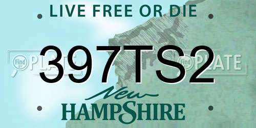 397TS2 New Hampshire License Plate