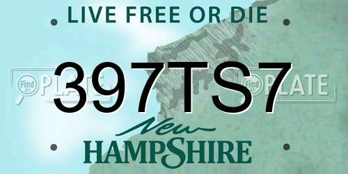 397TS7 New Hampshire License Plate