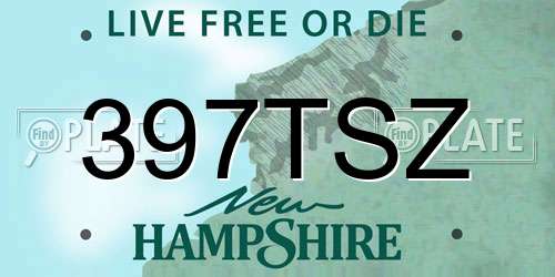397TSZ New Hampshire License Plate