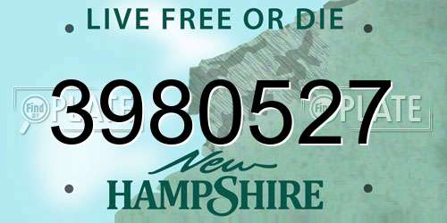3980527 New Hampshire License Plate